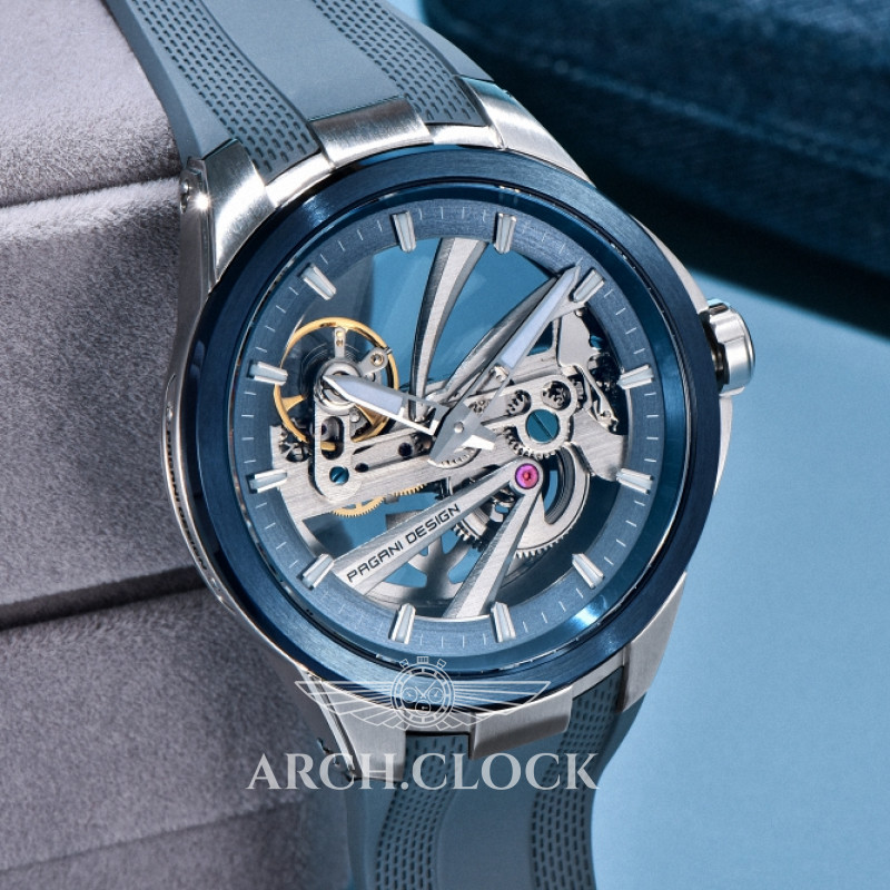 Часы Pagani Design PD-YS030 Silver-Blue Rubber, фото 3
