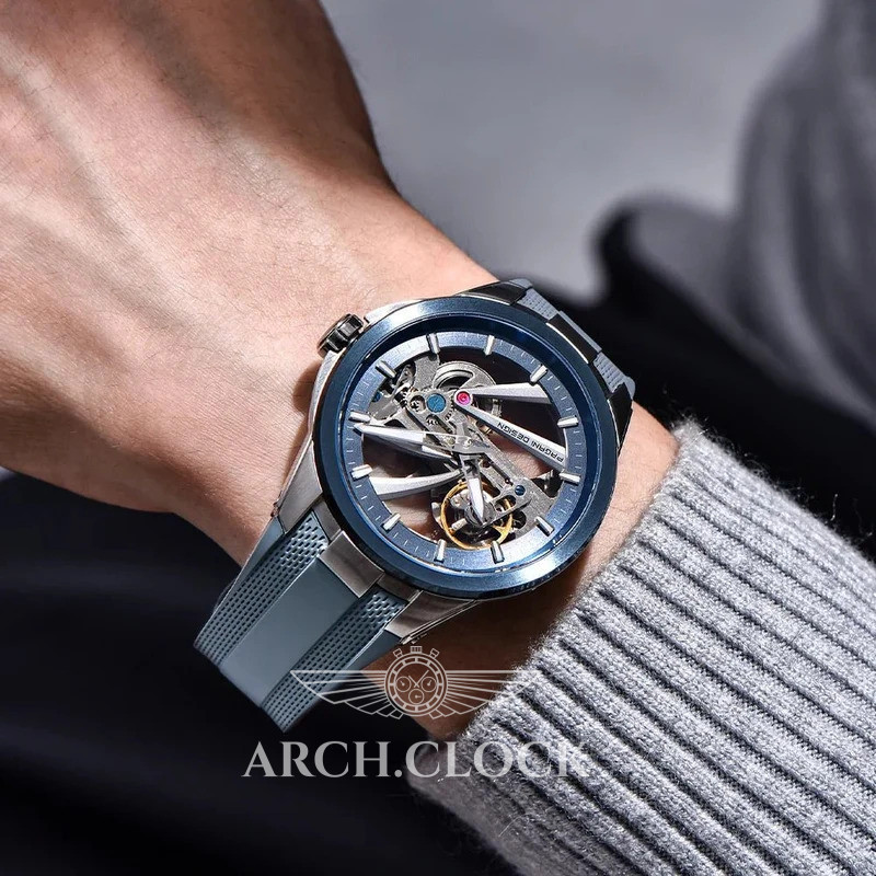 Часы Pagani Design PD-YS030 Silver-Blue Rubber, фото 4
