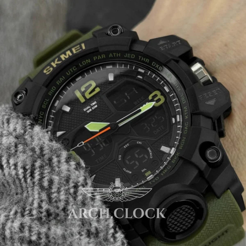 Годинник Skmei 1155 Black-Military, фото 3