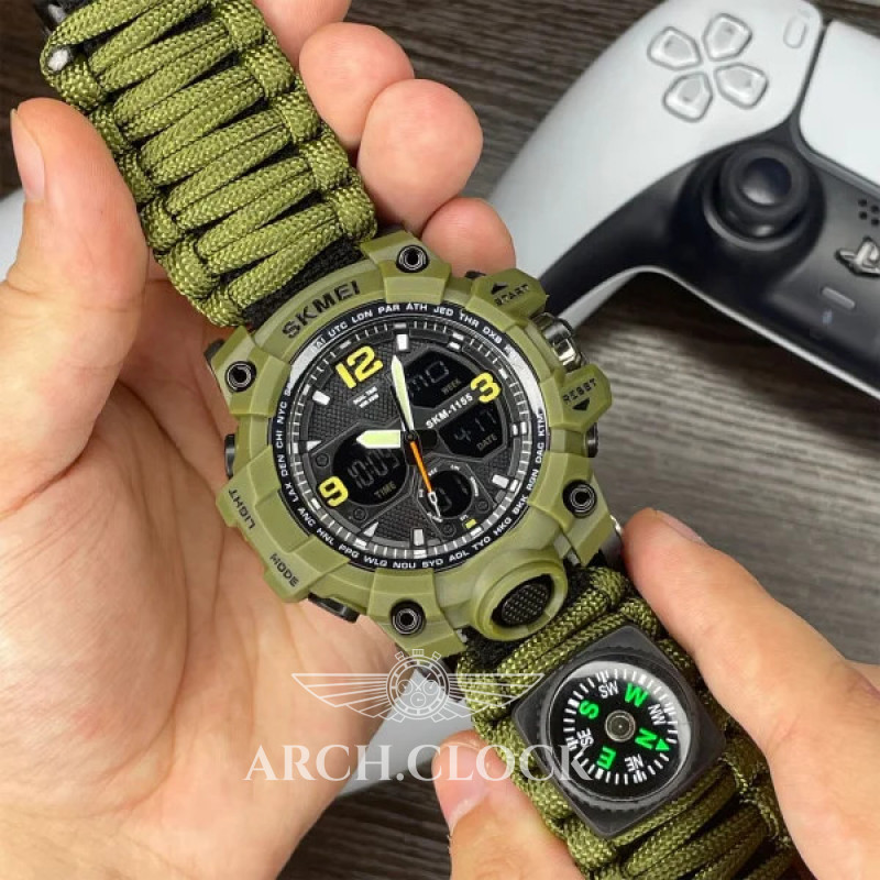 Годинник Skmei 1155BNAG Army Green, фото 4