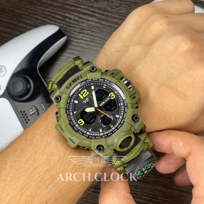 Годинник Skmei 1155BNAG Army Green, фото 3