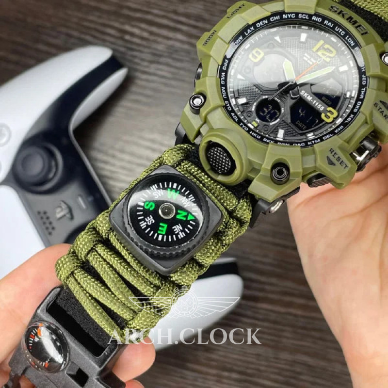 Годинник Skmei 1155BNAG Army Green, фото 5