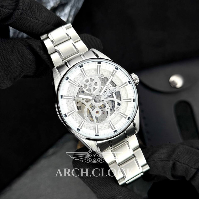 Годинник GUARDO Eclipse Skeleton Prestige White, фото 5