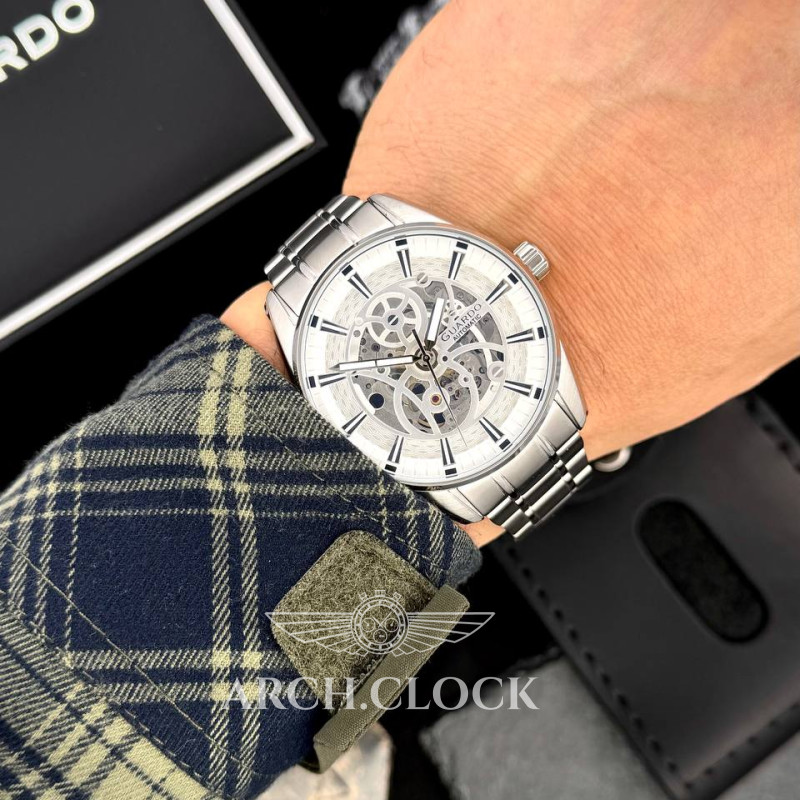 Годинник GUARDO Eclipse Skeleton Prestige White, фото 3