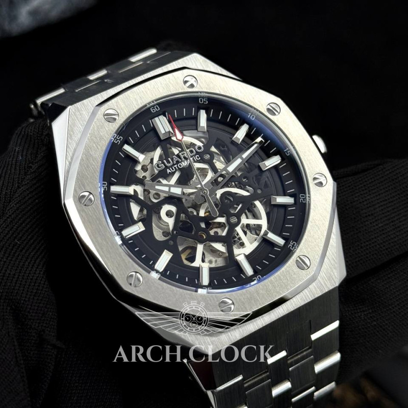 Годинник GUARDO Royal Octane Skeleton Black, фото 6