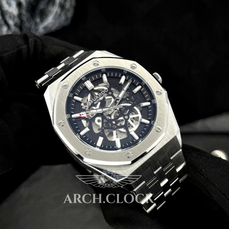 Годинник GUARDO Royal Octane Skeleton Black, фото 4