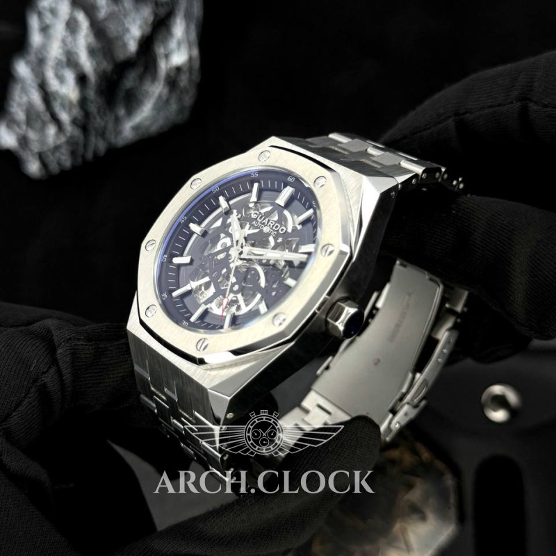 Годинник GUARDO Royal Octane Skeleton Black, фото 3