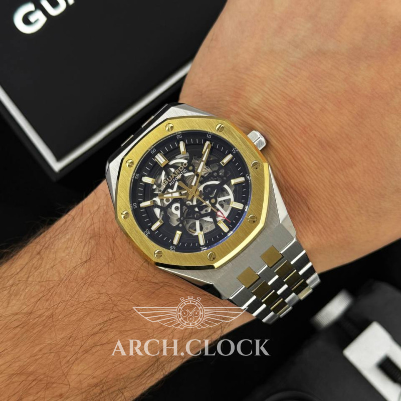 Годинник GUARDO Royal Octane Skeleton Gold, фото 5