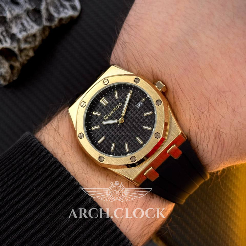 Годинник GUARDO Axiom Noir Sport Gold, фото 6