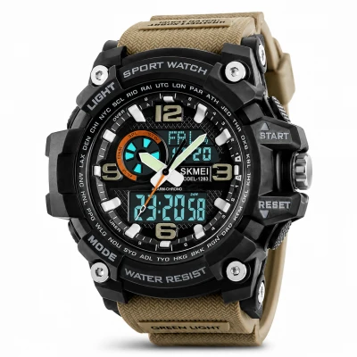 Skmei 1283 Black-Khaki Wristband