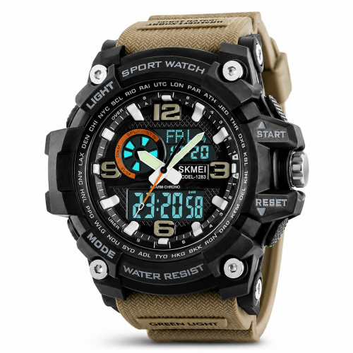 Skmei 1283 Black-Khaki Wristband