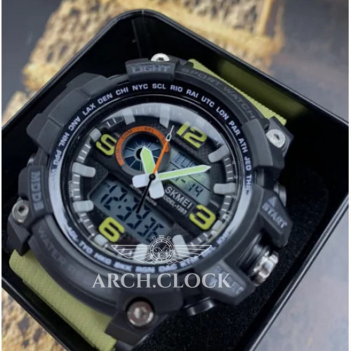 Skmei 1283 Black-Khaki Wristband