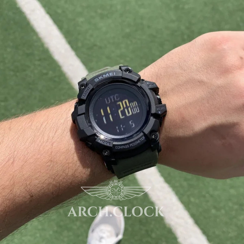 Часы Skmei 1356AG Army Green + Compass, фото 6