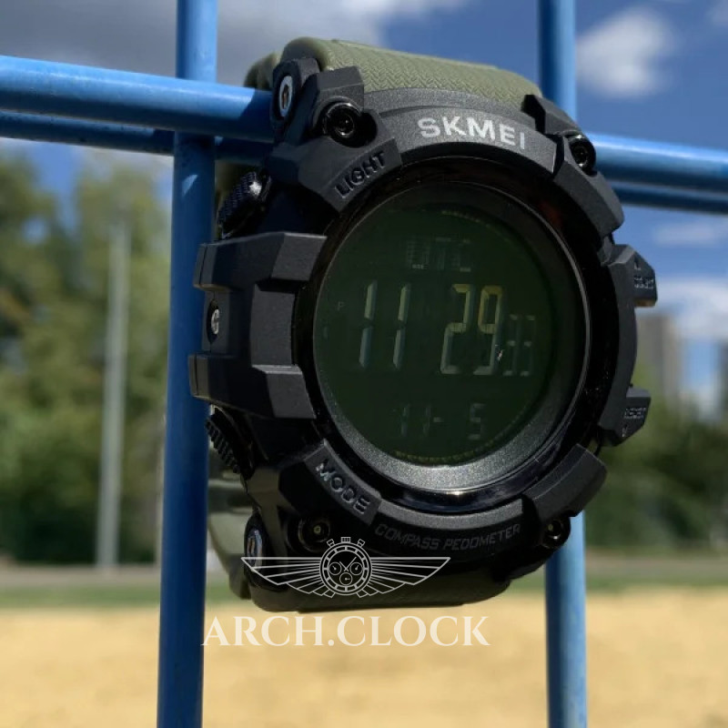 Часы Skmei 1356AG Army Green + Compass, фото 3