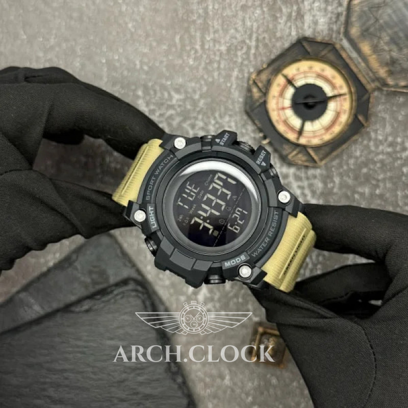 Часы Skmei 1384 Black-Khaki Wrisband, фото 5