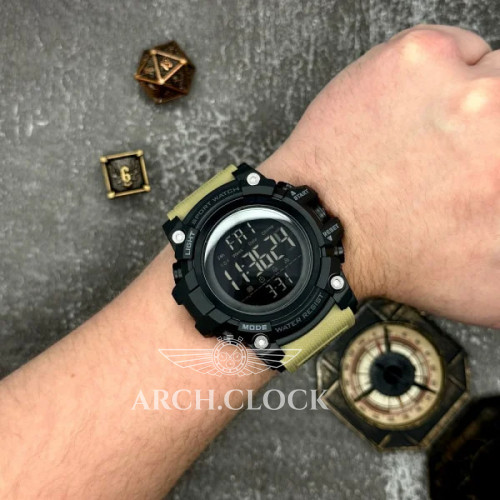 Skmei 1384 Black-Khaki Wrisband