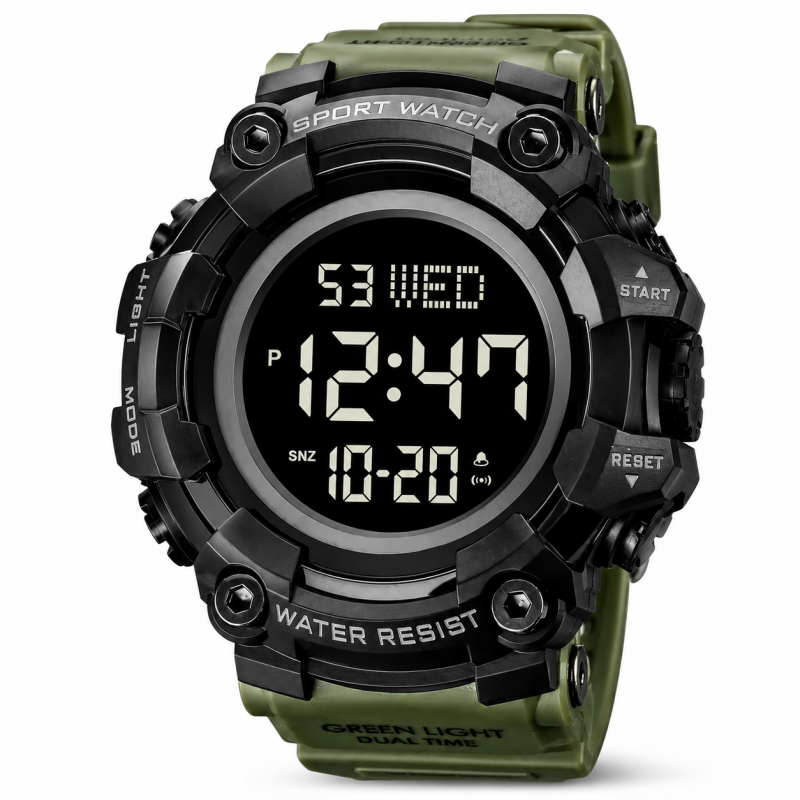 Годинник Skmei 1356AG Army Green + Compass, фото 1