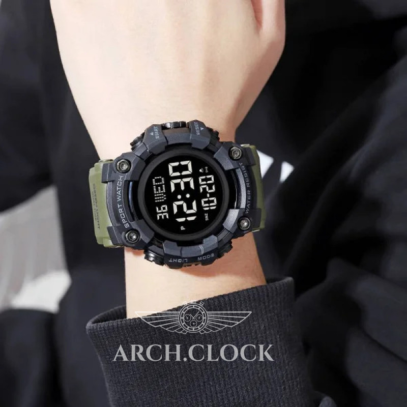 Годинник Skmei 1356AG Army Green + Compass, фото 7