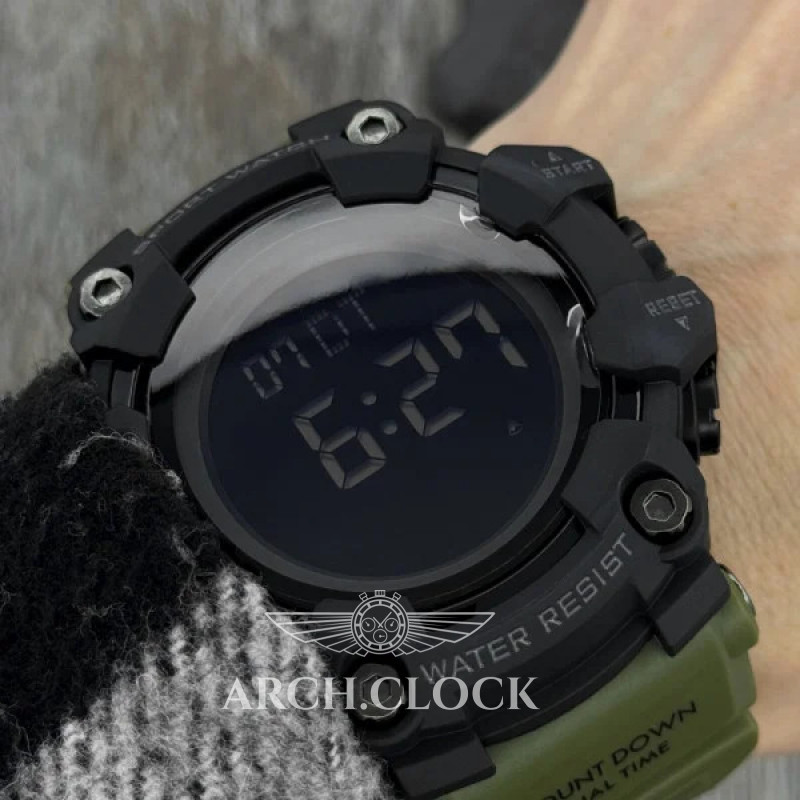 Годинник Skmei 1356AG Army Green + Compass, фото 5