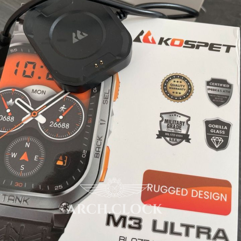 Годинник Kospet Tank M3 ULTRA Black + Compass GPS, фото 42