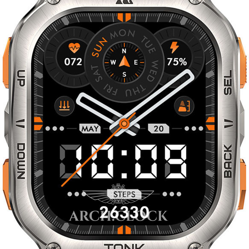 Годинник Kospet Tank M3 ULTRA Black + Compass GPS, фото 9