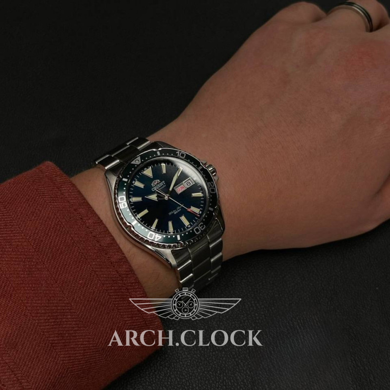 Годинник Orient RA-AA0004E19B Green KAMASU Automatic Diver Sapphire, фото 4