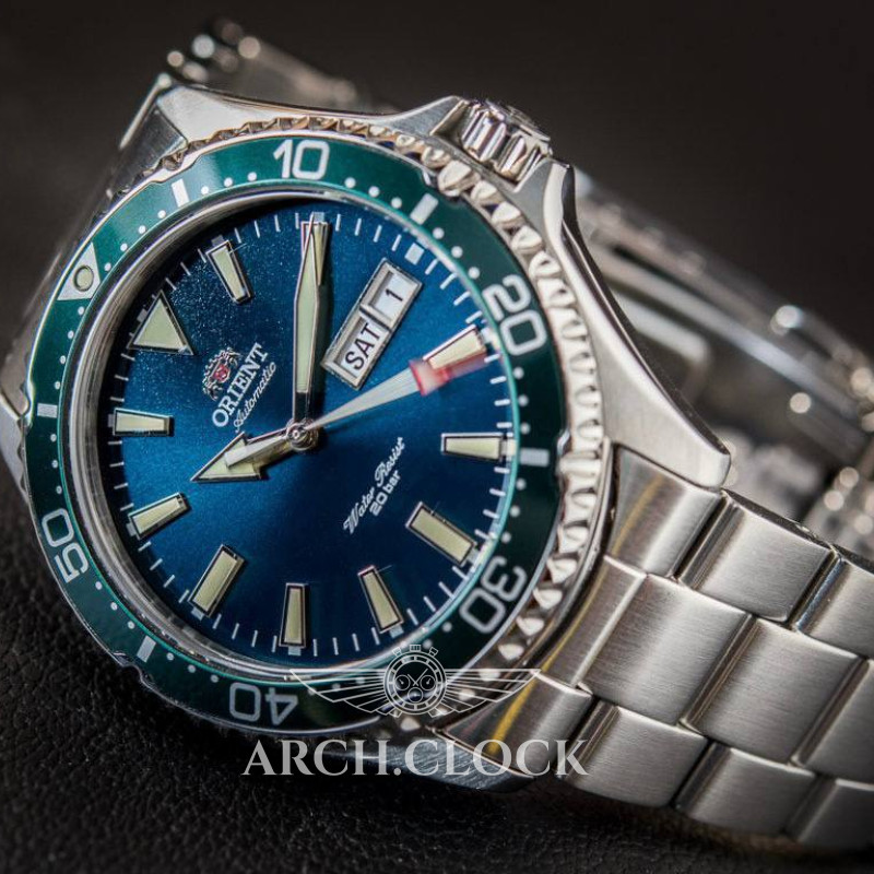Годинник Orient RA-AA0004E19B Green KAMASU Automatic Diver Sapphire, фото 6
