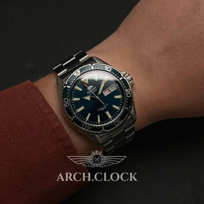 Годинник Orient RA-AA0004E19B Green KAMASU Automatic Diver Sapphire, фото 7