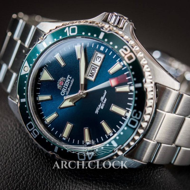 Годинник Orient RA-AA0004E19B Green KAMASU Automatic Diver Sapphire, фото 2