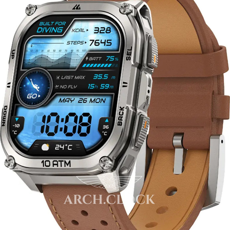 KOSPET 22mm Premium Archlan Leather Strap Brown, фото 4