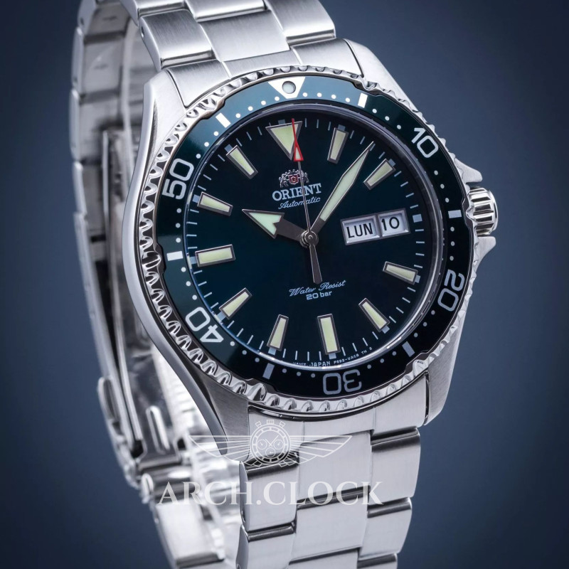 Годинник Orient RA-AA0004E19B Green KAMASU Automatic Diver Sapphire, фото 5