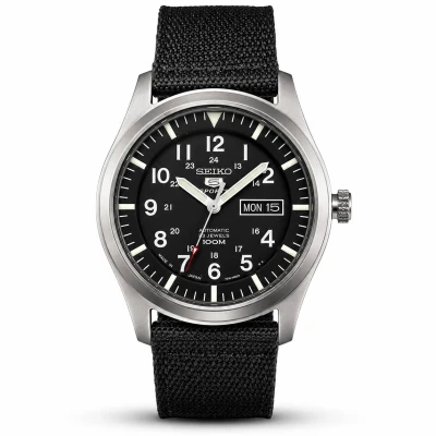 Seiko 5 SNZG15J1 Military Automatic Black MADE IN JAPAN