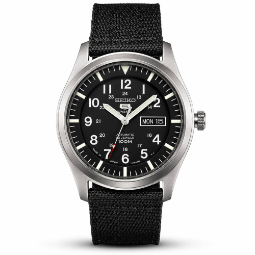 Seiko 5 SNZG15J1 Military Automatic Black MADE IN JAPAN