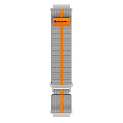 KOSPET 22mm Woven Nylon Sport Loop Strap Silver