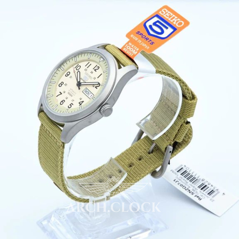 Годинник Seiko 5 SNZG07J1 Military Automatic Beige MADE IN JAPAN, фото 10