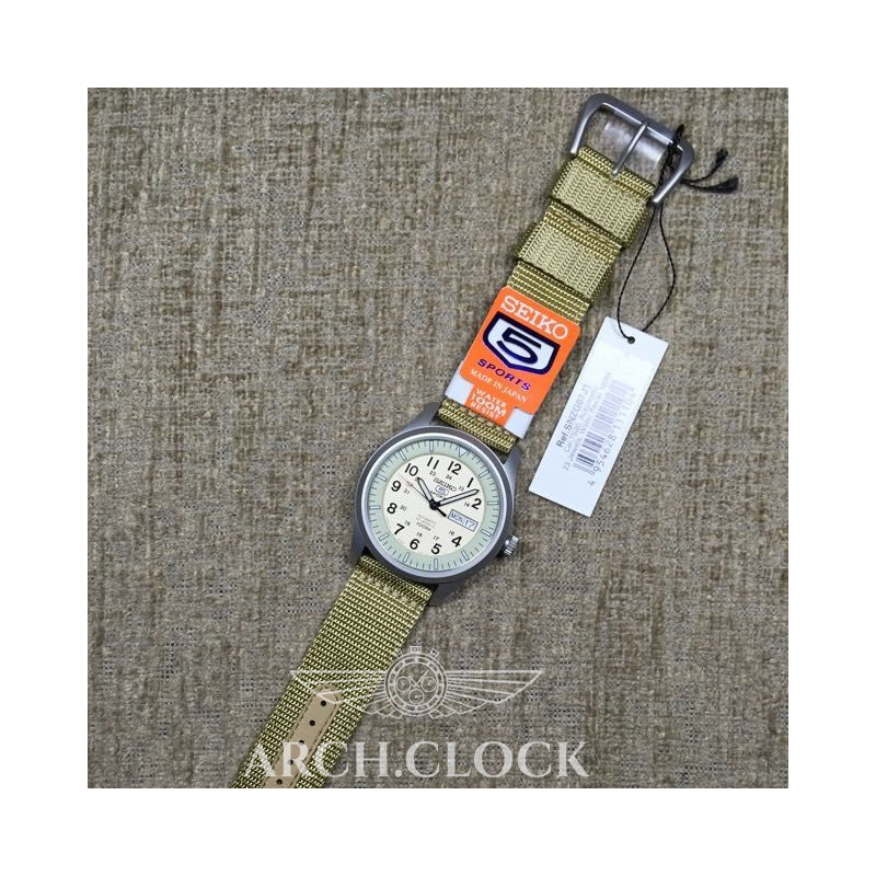Годинник Seiko 5 SNZG07J1 Military Automatic Beige MADE IN JAPAN, фото 7