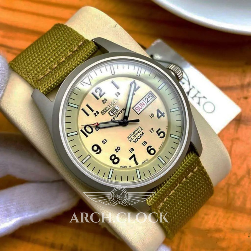 Годинник Seiko 5 SNZG07J1 Military Automatic Beige MADE IN JAPAN, фото 18