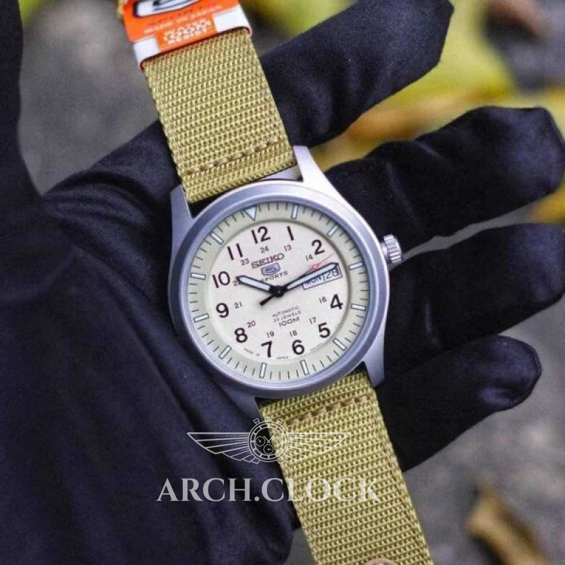 Годинник Seiko 5 SNZG07J1 Military Automatic Beige MADE IN JAPAN, фото 21
