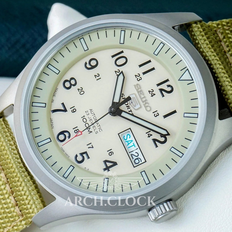 Годинник Seiko 5 SNZG07J1 Military Automatic Beige MADE IN JAPAN, фото 25