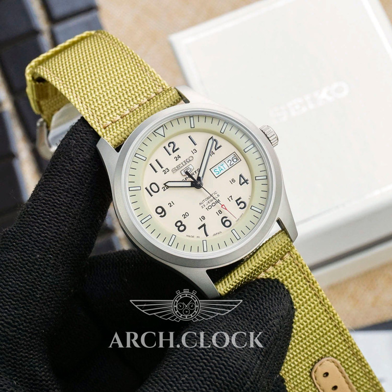 Годинник Seiko 5 SNZG07J1 Military Automatic Beige MADE IN JAPAN, фото 2