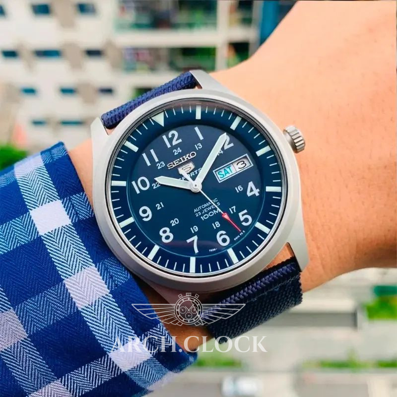 Годинник Seiko 5 SNZG11J1 Military Automatic Blue MADE IN JAPAN, фото 15