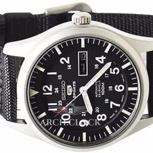 Seiko 5 SNZG15J1 Military Automatic Black MADE IN JAPAN