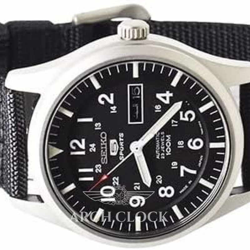 Годинник Seiko 5 SNZG15J1 Military Automatic Black MADE IN JAPAN, фото 3