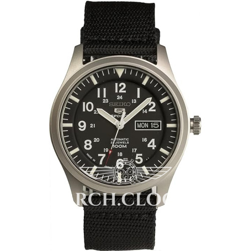 Seiko 5 SNZG15J1 Military Automatic Black MADE IN JAPAN