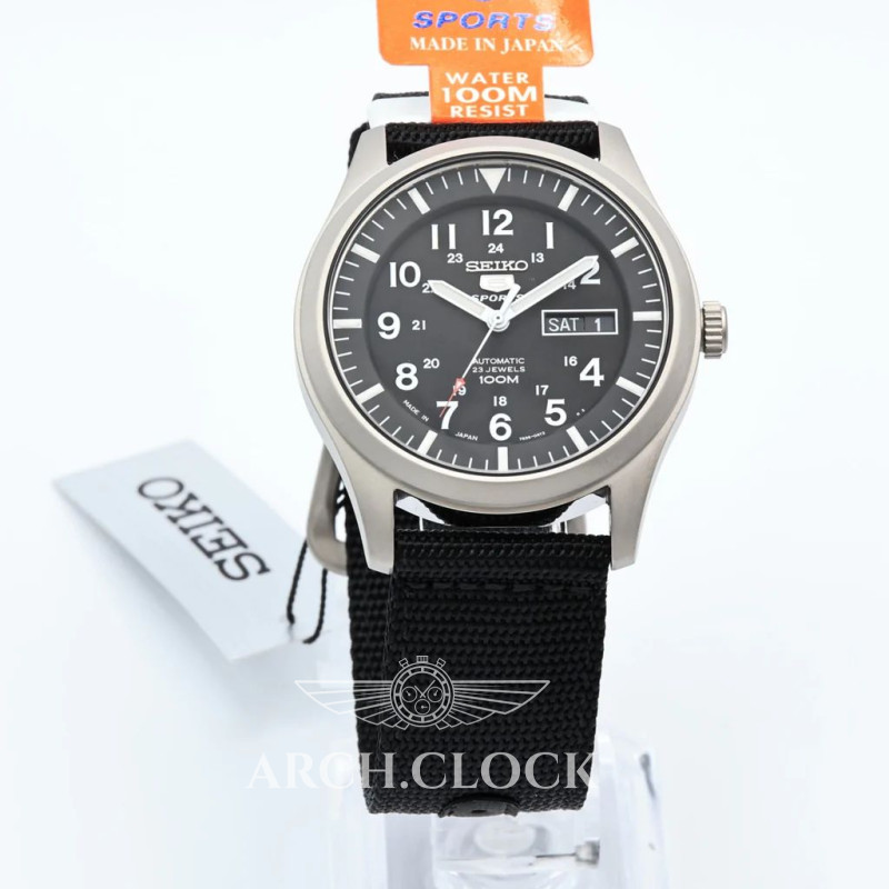 Годинник Seiko 5 SNZG15J1 Military Automatic Black MADE IN JAPAN, фото 8