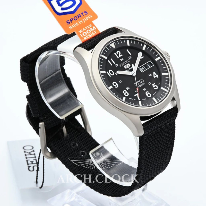 Годинник Seiko 5 SNZG15J1 Military Automatic Black MADE IN JAPAN, фото 9
