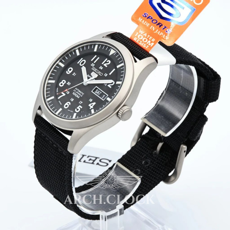 Годинник Seiko 5 SNZG15J1 Military Automatic Black MADE IN JAPAN, фото 10