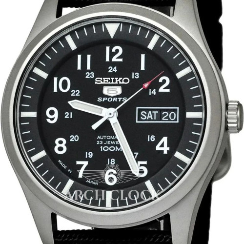 Seiko 5 SNZG15J1 Military Automatic Black MADE IN JAPAN