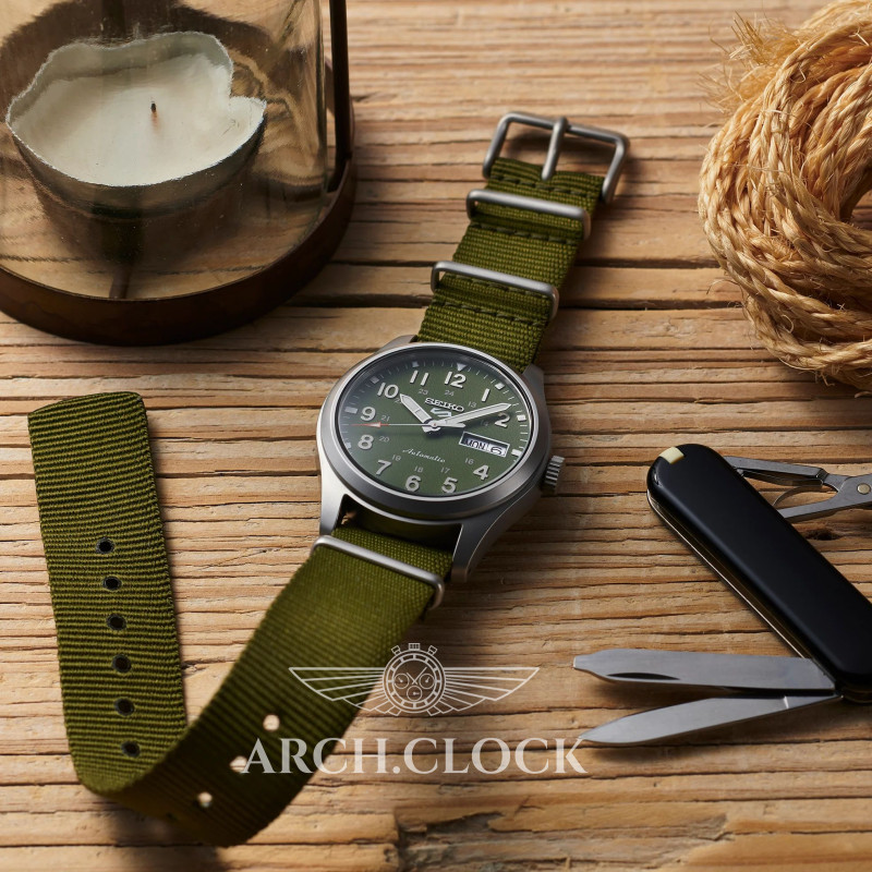 Годинник Seiko 5 SRPG33K1 Military Sports Automatic 4R36 100m, фото 8