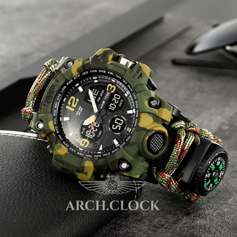 Годинник Skmei 1155B CMGN Camo Green, фото 2